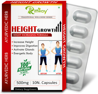 Riffway Hight Growth Dava Help To Improves Length of Bones Gains Extra Inches Naturally(Pack of 2, 20 Capsules)