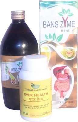 VEDANTRA AYURVEDA EVER HEALTH CAPSULE & BANS ZYME TONIC(Pack of 2)