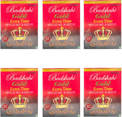 Rana Herbals BADSHAHI GOLD EXTRA TIME 10 CAPSULES (EACH 60 CPS)(Pack of 6, 60 Capsules)