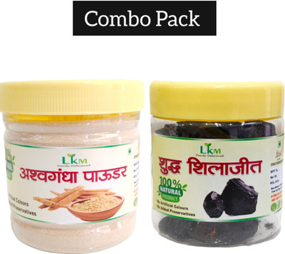 LKM Ashavgandha powder 100 Gm Himalyan Shudh Shilajeet Stone 20 Gm Combo Pack(Pack of 2, 120 g)