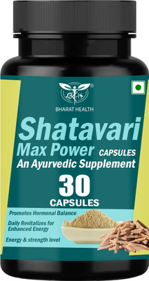 BHARAT HEALTH SHATAVARI MAX POWER CAPSULE - An Ayurvedic Supplements(30 Capsules)
