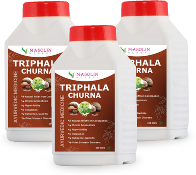 Masolin Herbal Triphala Churna | Provides Relief from Constipation and Improves Gut Health(Pack of 3, 300 g)