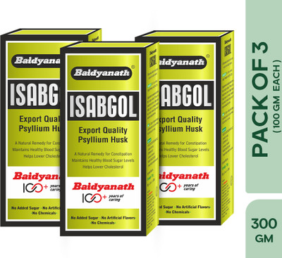 Baidyanath Isabgol | Fiber Rich Supplement|Psyllium Husk for Digestion(Pack of 3, 300 g)
