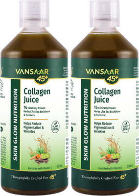 VANSAAR 45+ Collagen Supplement Ayurvedic Juice with Amla Fights Dark Spots & Wrinkles(Pack of 2, 1 L)