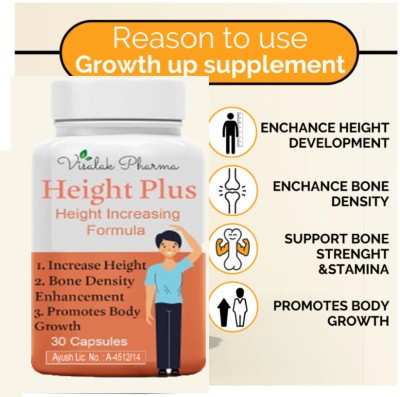 visalak pharma Height Plus- Height Growth Ayurvedic Capsule Powerful herbal formula Pack-1