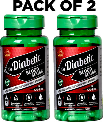 CIPZER Dr Diabetic Blood Sugar 120 Capsules | Control Diabetes & Blood Sugar Naturally(Pack of 2, 120 Capsules)