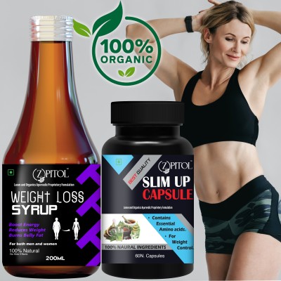 ZPITOL Slim Up Weight Loss Capsule & Syrup Combo ~ Fat Cutter For Men & Women(Pack of 2)