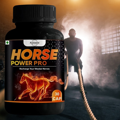 ACTIWOW Natural Horse Power Pro Ayurvadic Energy & stamina booster for man pro(30 Capsules)
