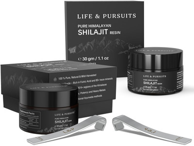 Life & Pursuits Pure Real India Himalayan Shilajit Resin, 60 gm(Pack of 2, 60 g)