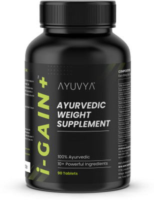 Ayuvya Gain+ Ayurvedic New and Improved Weight Gainers/Mass Gainers(90 No, No Flavour)