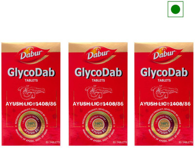 Dabur GlycoDab Tablets (60 tab) For Manage Healthy Levels(Pack of 3, 180 Tablets)
