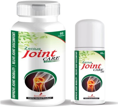 Zenius Joint Care Kit for Remove Overall Body Pain (60 Capsule & 60ml Oil) Capsules(2 Units)
