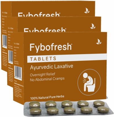 Fybofresh Tablets| Helps Reduces Constipation & Restore Freshness 1 x 10 (Blister)(Pack of 3)