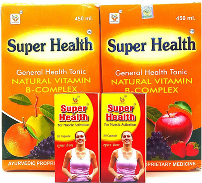 Super health GENERAL HEALTH TONIC AND CAPSULE COMBO PACK (2cap +2 tonic)(Pack of 4, 450 ml, 50 ml)