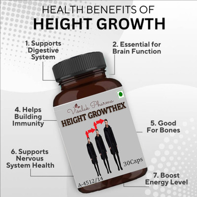 visalak pharma Height Growthex-cap-sules Useful to Height Growthex Supplement(30 Capsules)