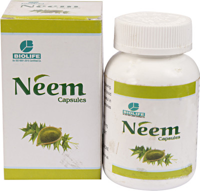 BIOLIFE Neem Capsule (Anti-Bacterial) Pack of 1(60 Capsules)