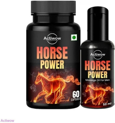 ACTIWOW Horse Power Capsule & Oil for Better Performance IE12(60 Capsules)