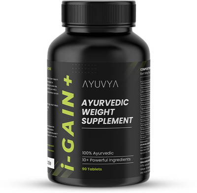 AYUVYA I-Gain Plus | Ayurvedic weight Gainers/ Mass Gainers| 90 Tablets