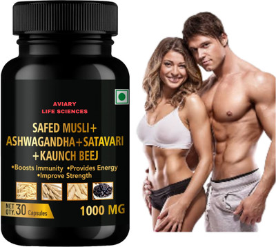 AVIARY LIFE SCIENCES Safed musli,L-Arginine capsule for power and strength(30 Capsules)