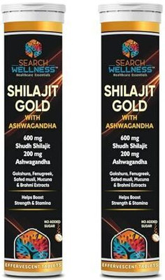 SEARCH WELLNESS Shilajit Effervescent 30 Tablets Helps in boosting Strength, Stamina For Gym(Pack of 2, 30 Tablets)