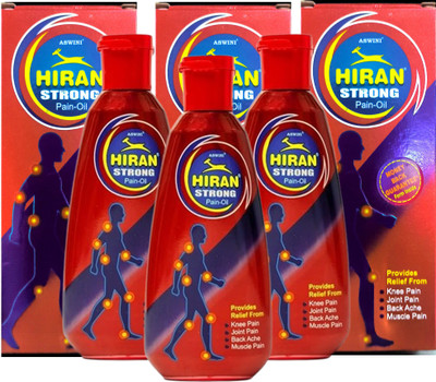 Hiran STRONG PAIN OIL 80ML PACK OF 3 WITH GAURNTEE CARD INSIDE Liquid(3 x 80 ml)