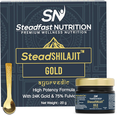 Steadfast NUTRITION SteadSHILAJIT Gold Ayurvedic High Potency Formula 24k Gold & 75% Fulvic Acid 20g(20 g)