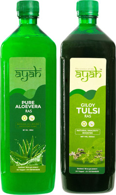 Ayah Aloe Vera & Giloy Tulsi Immunity, Glow & Digestion(Pack of 2, 2000 ml)