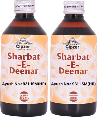 CIPZER Sharbat E Deenar 200 ML & 500 ML Helps To Deal With Constipation Related Issues(Pack of 2)