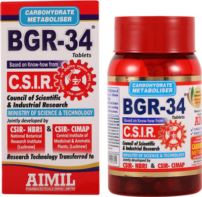 AIMIL BGR-34 tablets | Carbohydrate metaboliser |100 Tablets(Pack of 2, 200 Tablets)