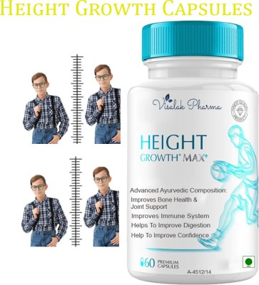 visalak pharma Height Growth Max Plus- Ayurvedic tablets InCrease Height & Bone Density