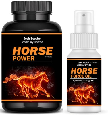 US Labs Black Horse Power Nutrition Capsule & Massage Oil Man(Pack of 2)