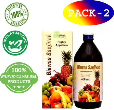 DR BISWAS Sanjivak syrup for loss of appetite 450 ml(Pack of 2, 450 ml)
