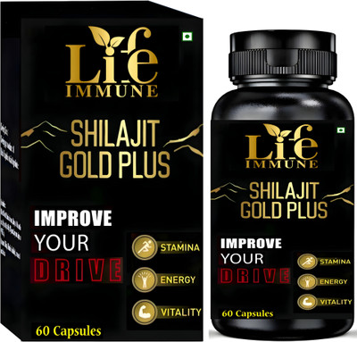 Life Immune Shilajit Gold Plus Cap|Boost Stemina In 7 Days|Enhance Strength & Immunity(60 Capsules)