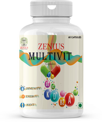 Zenius Multivit Capsules Immunity & Stamina: For Joint Pain Relief & Overall Well-being(60 Capsules)