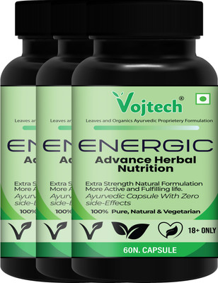 Vojtech Energic Health Power Tablets For Men / Stay Active All Day / Stress Reliefe(Pack of 3, 180 Capsules)