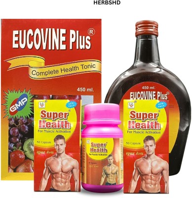 HERBSHD EUCOVINE PLUS TONIC & SUPER HEALTH CAPSULE FOR FAMILY(Pack of 3)