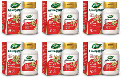 Dabur Ashwagandha Ashwagandha 60 Tablets For Immunity Booster(Pack of 6, 360 Tablets)