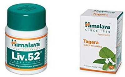 HIMALAYA Liv.52 Tablets - 100 Counts & Tagara Sleep Wellness - 60 Tablets(Pack of 2, 120 Tablets)