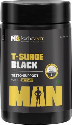 MUSCLEBLAZE T-Surge Black for Men with 12 Ayurvedic Herbs 60 Tablets