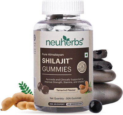 Neuherbs Pure Himalayan Shilajit 30 Gummies Tamarind Flavour | Strength, Energy & Stamina(30 Tablets)
