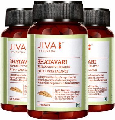 JIVA Shatavari Tablets - 120 Tablets Each (Pack of 3)(Pack of 3, 360 Tablets)