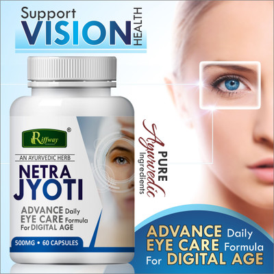 Riffway Netra Jyoti Tablets Support To Improves Eye Health & Reduces Vision Problem(60 Capsules)