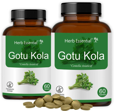 Herb Essential Gotukola (Indian pennywort/Centella) 500 mg - 60 Tablets(Pack of 2, 120)