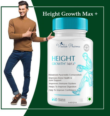 visalak pharma Height Growth Max Plus cap-sules-HELPS TO GROW LONGER & GAIN INCHES(60 Capsules)