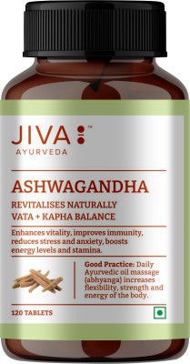 JIVA Ashwagandha Tablet - Revitalise Body & Mind - 120 Tablets - Pack of 1