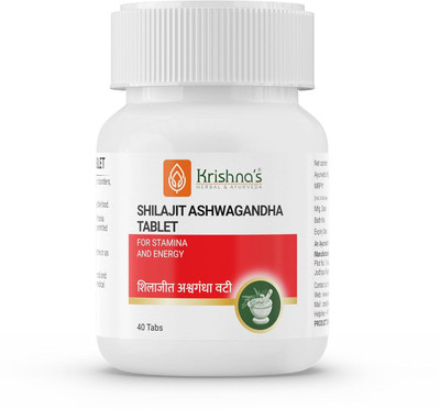 Krishna's Herbal & Ayurveda Shilajit Ashwagandha Vati 40 Tablet, Helps to Improve Performance Power Stamina(40 Tablets)