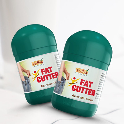 VEDIVA Fat Cutter Ayurvedic Tablets solution for reducing extra fats from body(Pack of 2, 120 Tablets)