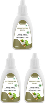 NUTROCOPIA Ashwagandha Drop for Boost Strength Immunity & Erergy/Mind Relaxer (3x30ml)(Pack of 3, 90 ml)
