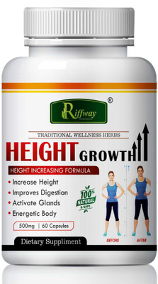 Riffway Height Growth Natural Dava To Speed Up Grow Taller In All Ages(60 Capsules)
