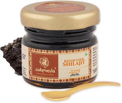 ashpveda Kesar Gold Himalayan Shilajit/Shilajeet Resin for Immunity, Performance, Stamina(30 g)